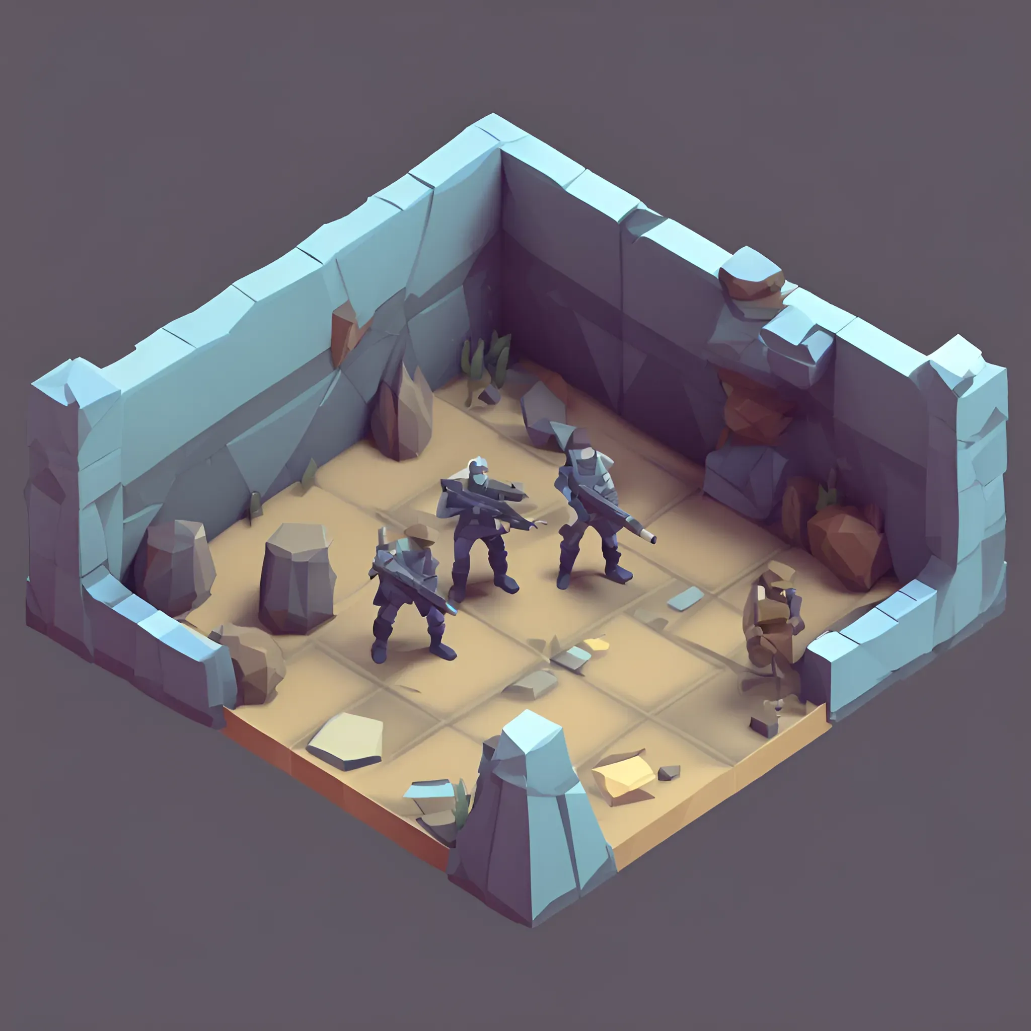 A tactical rpg low-poly. Full system with stats, skills, turns.
