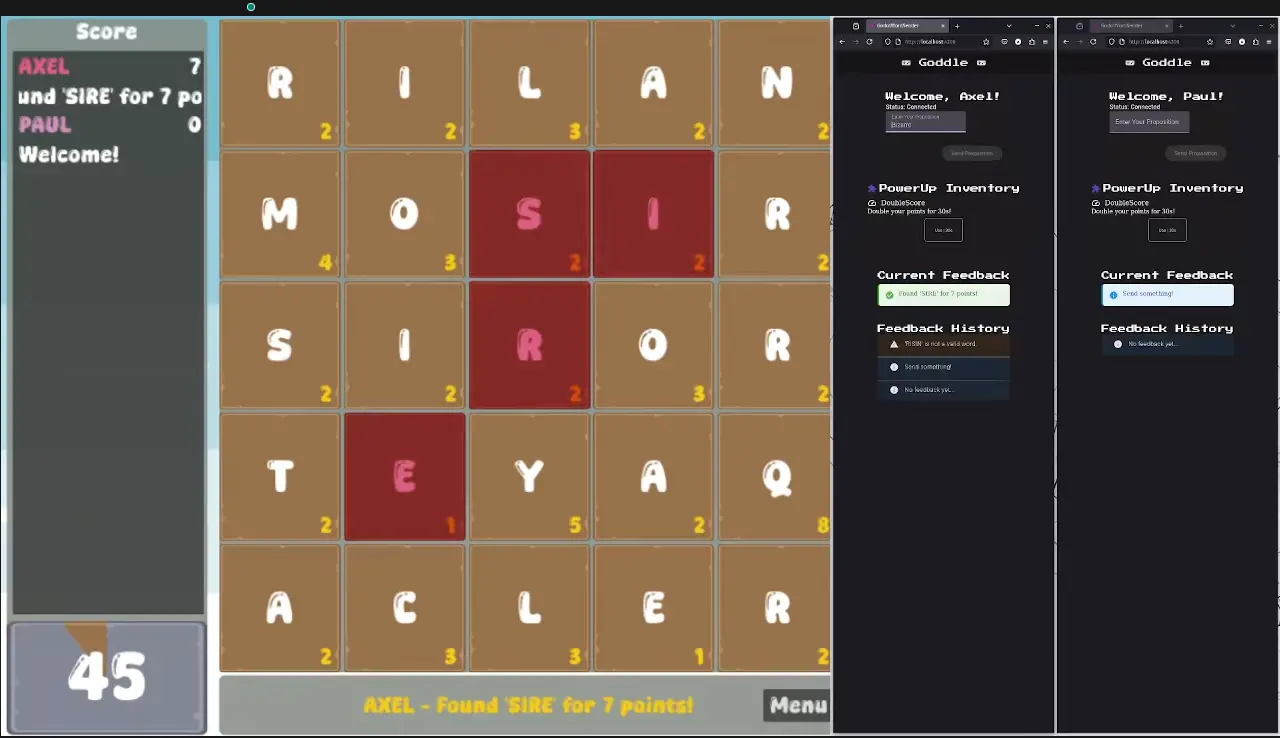 The main scene of goddle.