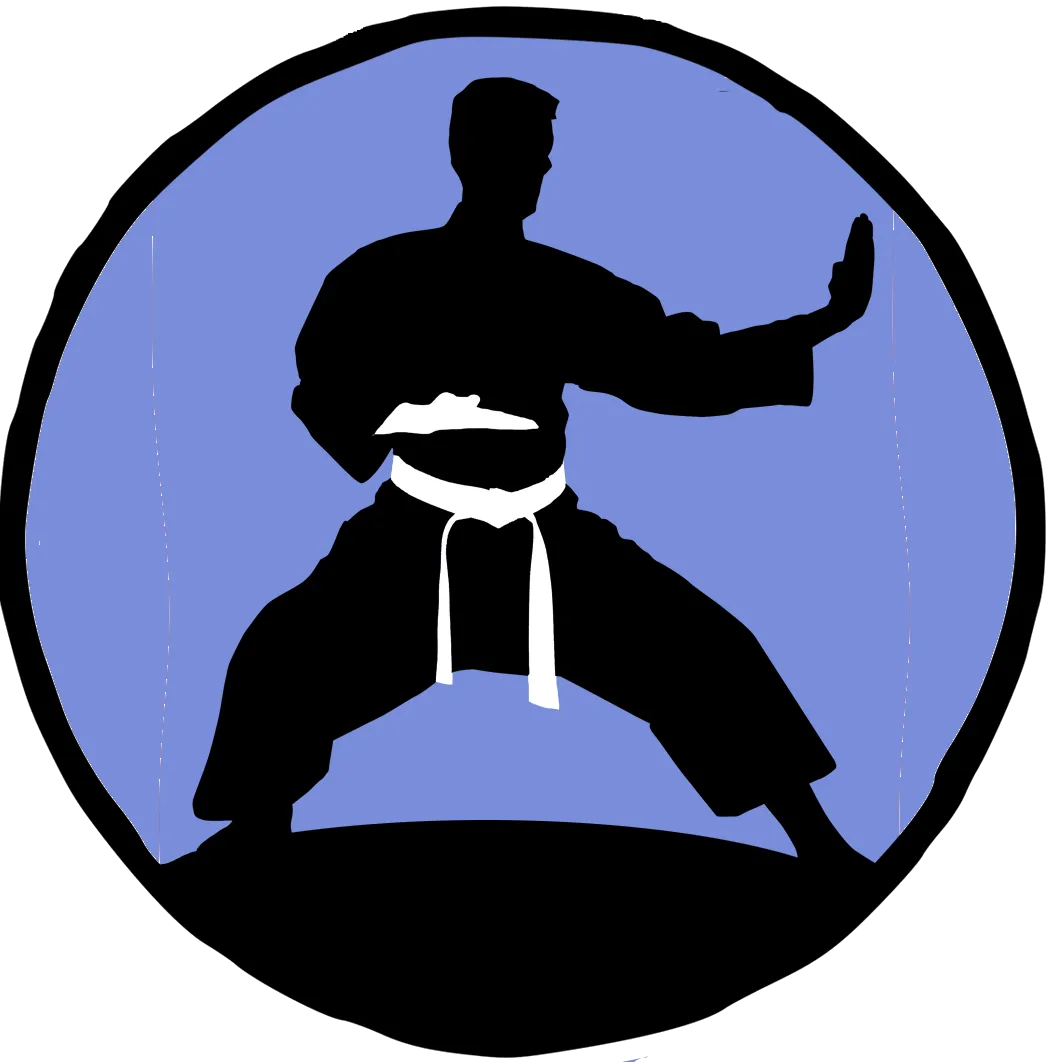 A black karateka logo