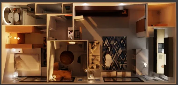 A nice appartment seen from above.